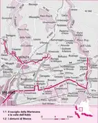 Map of Adda valley and naviglio Martesana