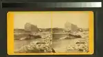 Stereoscopic image from a flipbook of the mill, dam.and ruins after an 1876 flood of the Mills River