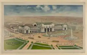 Union Station in 1906 before its opening. Notice the absence of the Columbus Fountain