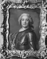 Portrait of De la Gardie in cuirass armour by Gustaf Lundberg.