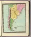 US map 1835: Chilean West-Patagonia. East-Patagonia and Tierra del Fuego are Res nullius.