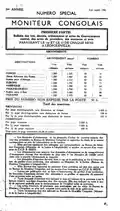 The "Luluabourg Constitution" of 1964, published in Moniteur Congolais.