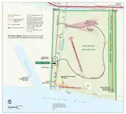 Chalmette Battlefield map showing the Chalmette National Cemetery (courtesy of the National Park Service)