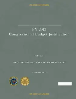 Extracts of FY 2013 Intelligence Budget, volume 1