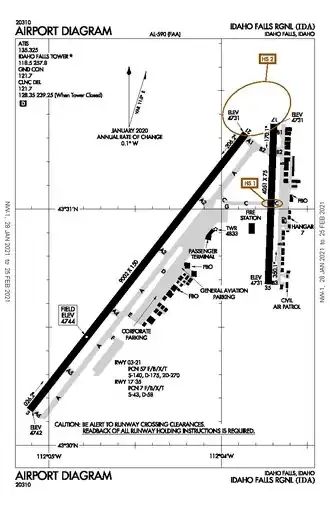 FAA airport diagram as of January 2021