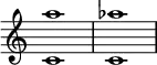 
{
\override Score.TimeSignature
#'stencil = ##f
    \relative c' {
        \time 4/4
        \set Score.tempoHideNote = ##t \tempo 1 = 20
        <c a''>1 <c aes''> 
    }
}
