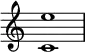 {
\override Score.TimeSignature
#'stencil = ##f
\relative c' {
\time 4/4
\set Score.tempoHideNote = ##t \tempo 1 = 20
<c e'>1
}
}