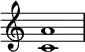 
{
\override Score.TimeSignature
#'stencil = ##f
    \relative c' {
        \time 4/4
        \set Score.tempoHideNote = ##t \tempo 1 = 20
        <c a'>1
    }
}
