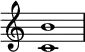 {
\override Score.TimeSignature
#'stencil = ##f
\relative c' {
\time 4/4
\set Score.tempoHideNote = ##t \tempo 1 = 20
<c b'>1
}
}