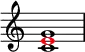 \new Staff {
\override Score.TimeSignature.stencil = ##f
\time 4/4
\set Score.tempoHideNote = ##t
\tempo 1 = 20
<<
\new Voice {
\voiceOne
\relative c' { <c g'>1 }
}
\new Voice {
\voiceOne
\shiftOff
\relative c' { \override NoteHead.color = #red e1 }
}
>>
}