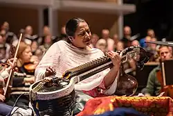 Nirmala Rajasekar performing with the Metropolitan Symphony Orchestra and VocalEssence