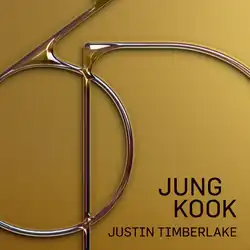 The name of the artists is a black color, the "3D" text is a reflective material, and the background is gold.