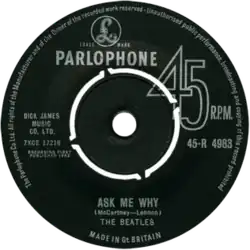 B-side label of UK single
