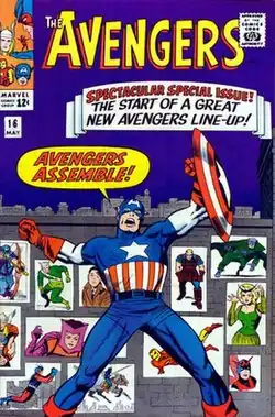 The first issue of The Avengers where Captain America says "Avengers Assemble", a phrase for which he has been known ever since