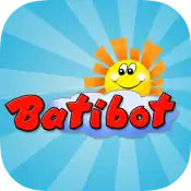An illustration of a sun with a smiley expression, and cloud over blue stripes. The app title is displayed on the center of the image.