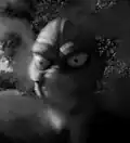 First glimpse of the alien in "The Children of Spider County", as it holds up its hands to stop the protagonist's car