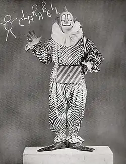 A drawing of Clarabell the Clown from "Howdy Doody".