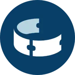 Concerted “C” ticket emblem on blue
