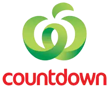 "Countdown" in a bold typeface below a green stylised W resembling a piece of fresh produce