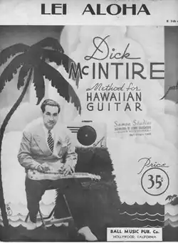 McIntire on the cover of his sheet music for the work Lei Aloha, 1938