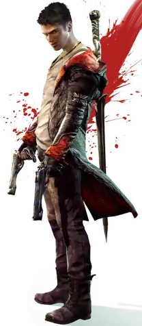 Dante, with a gun in each hand