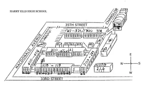 Map of location of school from student handbook