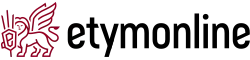 A winged lion beside the domain name "etymonline", in lowercase.