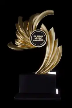 A photo of the Filipino Music Awards trophy