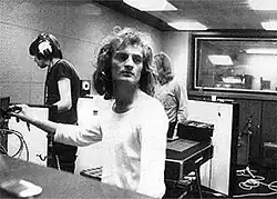 Fricke (centre) in the studio with Popol Vuh, ca. early 1970s
