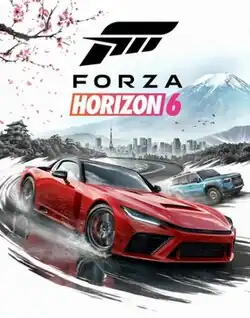 Mount Fuji with FH6 logo painted over it
