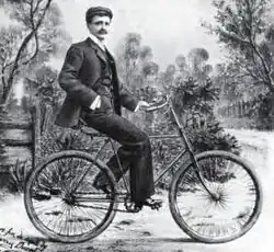 Dacre with bicycle (reference to Daisy Bell)
