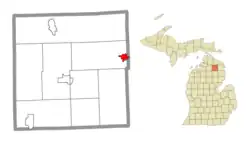 Location within Montmorency County
