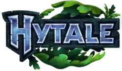 Hytale logo, sandwiched by leaves