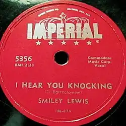 Label of 78 rpm Imperial Records single listing "D. Bartholomew" as writer