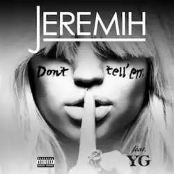 A black-and-white image of a woman holding her index finger to her lips. "Don't tell'em" is written on her cheeks.