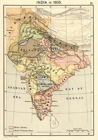 Map of India in 1805