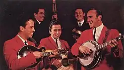 The Kentucky Colonels in 1964 From left to right: Roland White, Roger Bush, Clarence White, Bobby Slone, and Billy Ray Latham