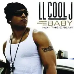 The cover features LL Cool J wearing a white tank top, black beanie, sunglasses and cross around his neck. Both artists' name and the song title appear on the top-right corner, colored in black and gold respectively.