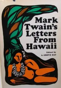 The illustrated cover of Mark Twain's Letters from Hawaii
