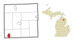 Location within Montmorency County