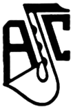 The logo of the Antwerp Jazz Club, as retrieved in 2016. The logo depicts the abbreviation of the club (AJC), while a saxophone takes on the shape of the middle letter "J".