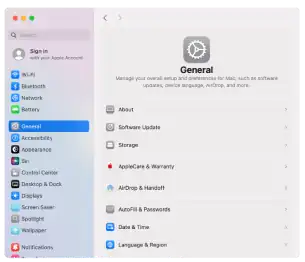 MacOS System Settings Screenshot on macOS Sequoia