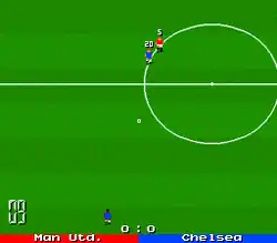 Top-down perspective. , Manchester United vs Chelsea.