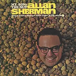 Sherman's face surrounded by mixed nuts with the album's title and artist superimposed