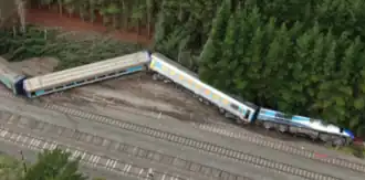 Derailed XPT train