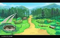 Concept art of the Research Camp course in New Pokémon Snap