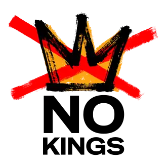 No Kings logo, depicting a crossed out drawing of a crown