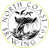 A whale diving through a ring emblazoned with the words North Coast Brewing Company