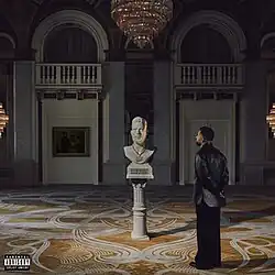 Poster features him in a grand hall, facing a cracked marble bust of himself, symbolizing his journey and legacy in Punjabi music.