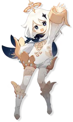Paimon waving her left hand